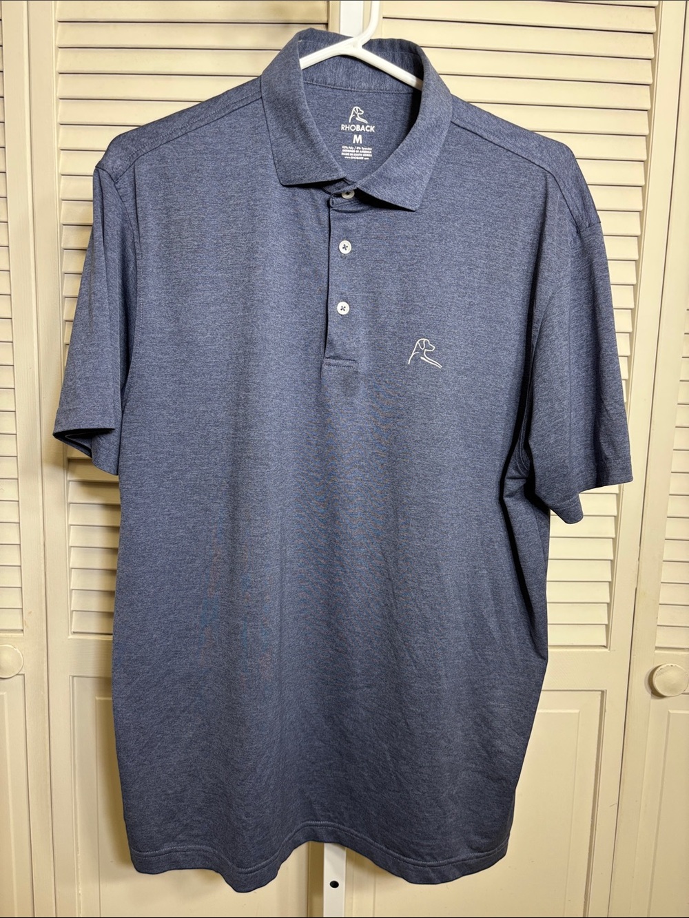 Rhoback Men's Heather Navy Polo Athletic Golf Medium
